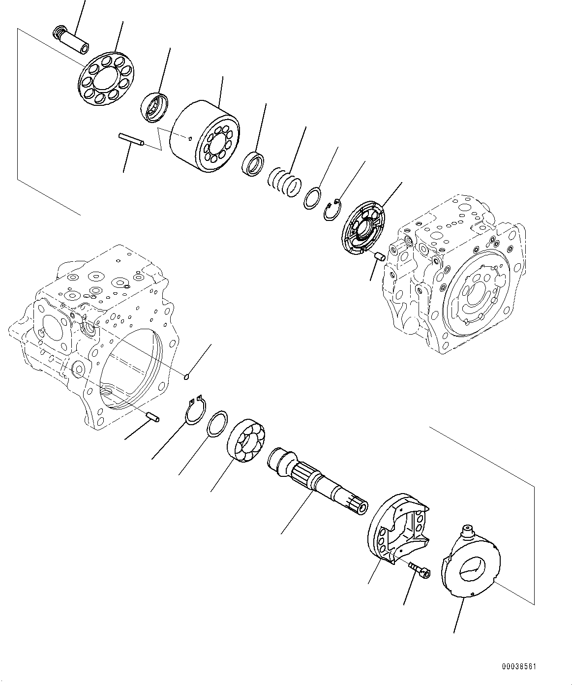 Схема запчастей Komatsu PC350-8 - ПОРШЕНЬ НАСОС, ВНУТР. ЧАСТИ (7/) (№-7) ПОРШЕНЬ НАСОС