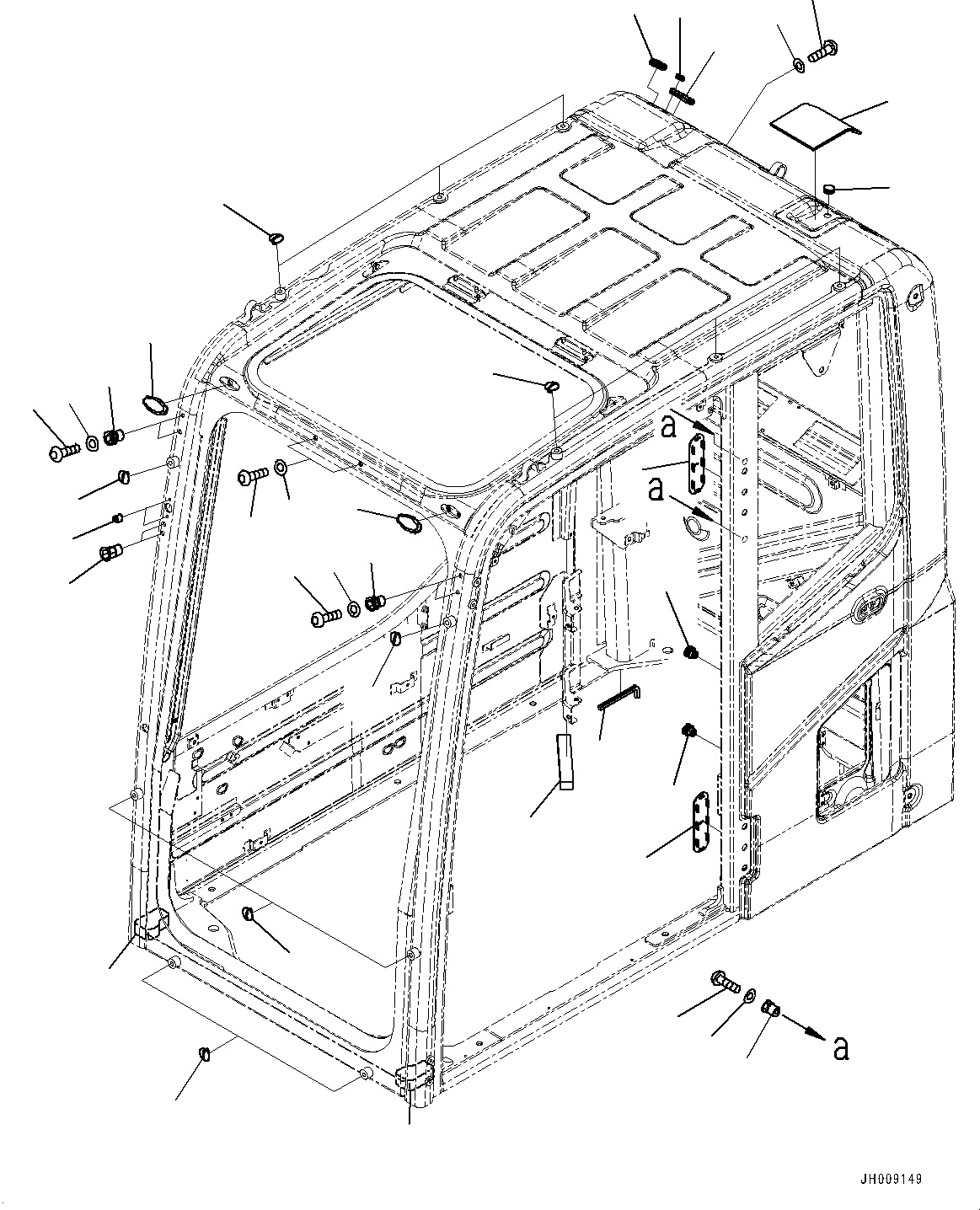 Схема запчастей Komatsu PC350-8 - КАБИНА, ЗАГЛУШКА БОЛТ И GALEO ПЛАСТИНА (№-) КАБИНА, -ДОПОЛН. АКТУАТОР ТРУБЫ, АККУМУЛЯТОР, БЕЗ AM-FM РАДИО ДЛЯ АЗИИ