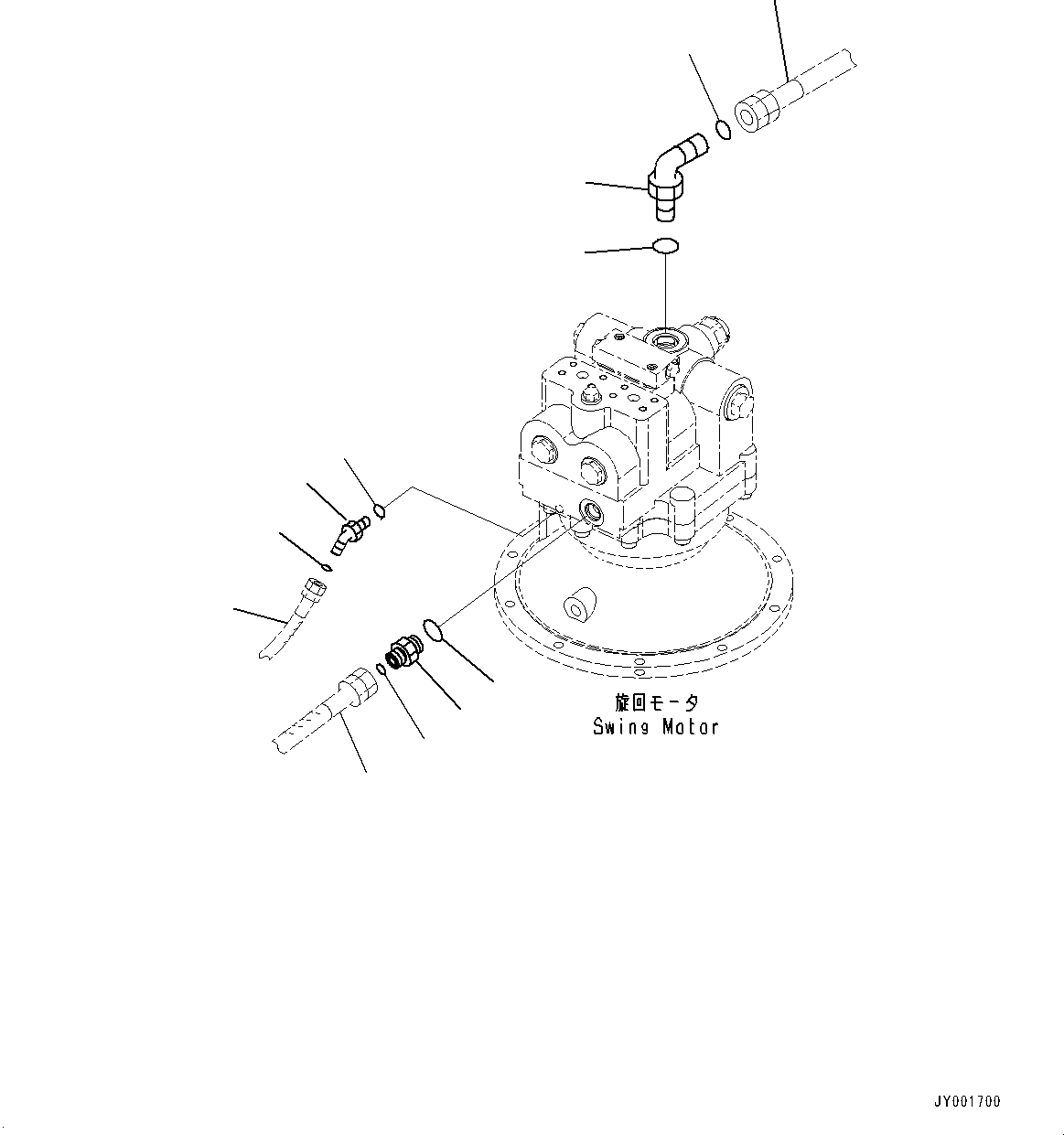 Схема запчастей Komatsu PC350-8 - МОТОР ПОВОРОТА (№-) МОТОР ПОВОРОТА, КОМПОНЕНТЫ