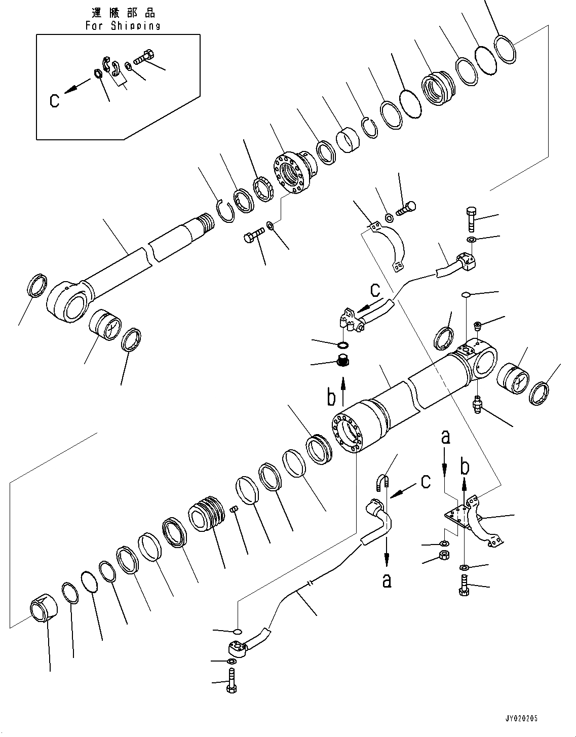 Схема запчастей Komatsu PC350-8 - ЦИЛИНДР СТРЕЛЫ, ПРАВ. (№9-) ЦИЛИНДР СТРЕЛЫ, ЧАС. СИСТ. СМАЗКИ ТИП, С LIMETED STROKE