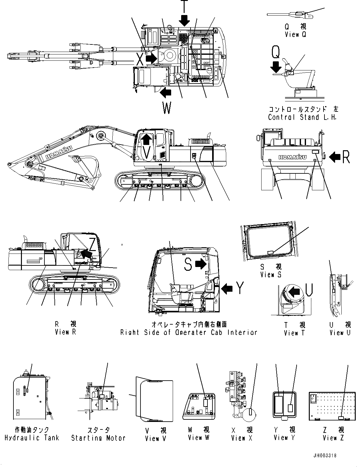 Схема запчастей Komatsu PC350-8 - МАРКИРОВКА, (№-) МАРКИРОВКА, АНГЛ., БУКВЕНН.