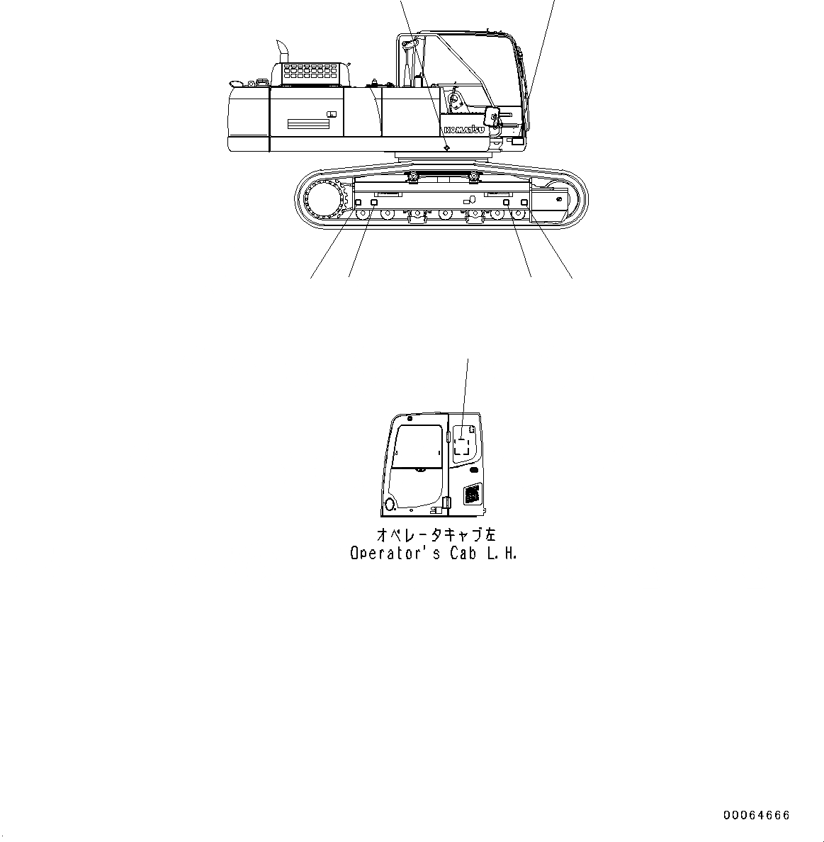 Схема запчастей Komatsu PC350-8 - BALANCING POSITION И LIFT POINT MARK, (№-9) BALANCING POSITION И LIFT POINT MARK, АНГЛ.