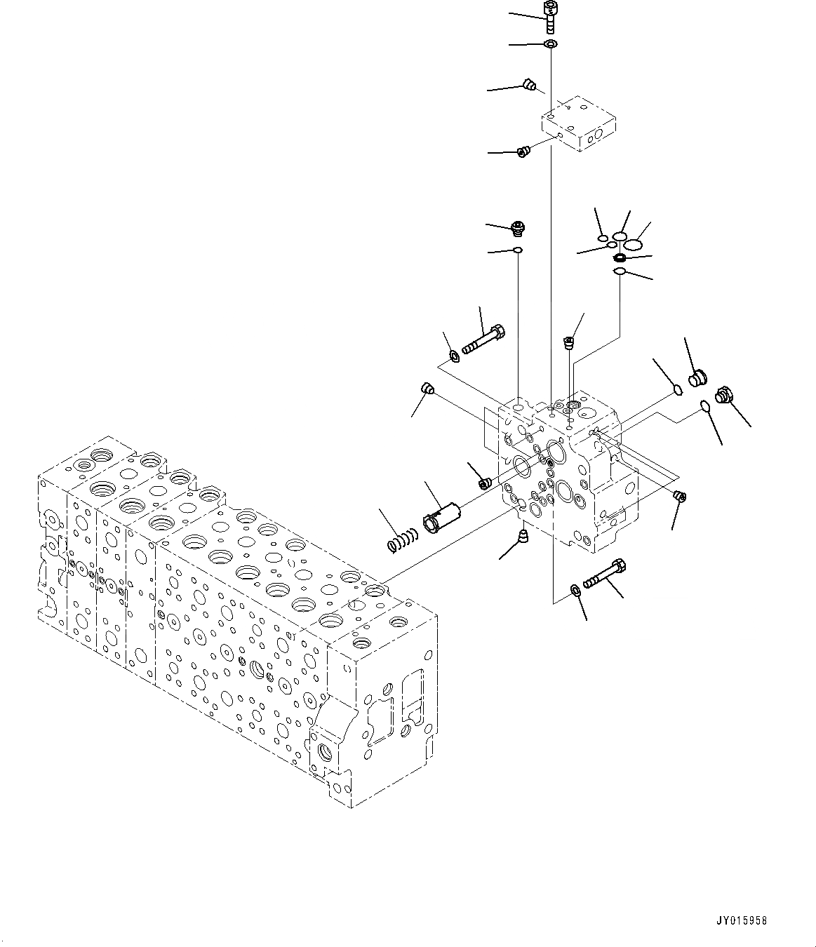 Схема запчастей Komatsu PC300-8 - УПРАВЛЯЮЩ. КЛАПАН, 9-СЕКЦИОНН. (/) (№-) УПРАВЛЯЮЩ. КЛАПАН, -ДОПОЛН. АКТУАТОР ТРУБЫ, АККУМУЛЯТОР