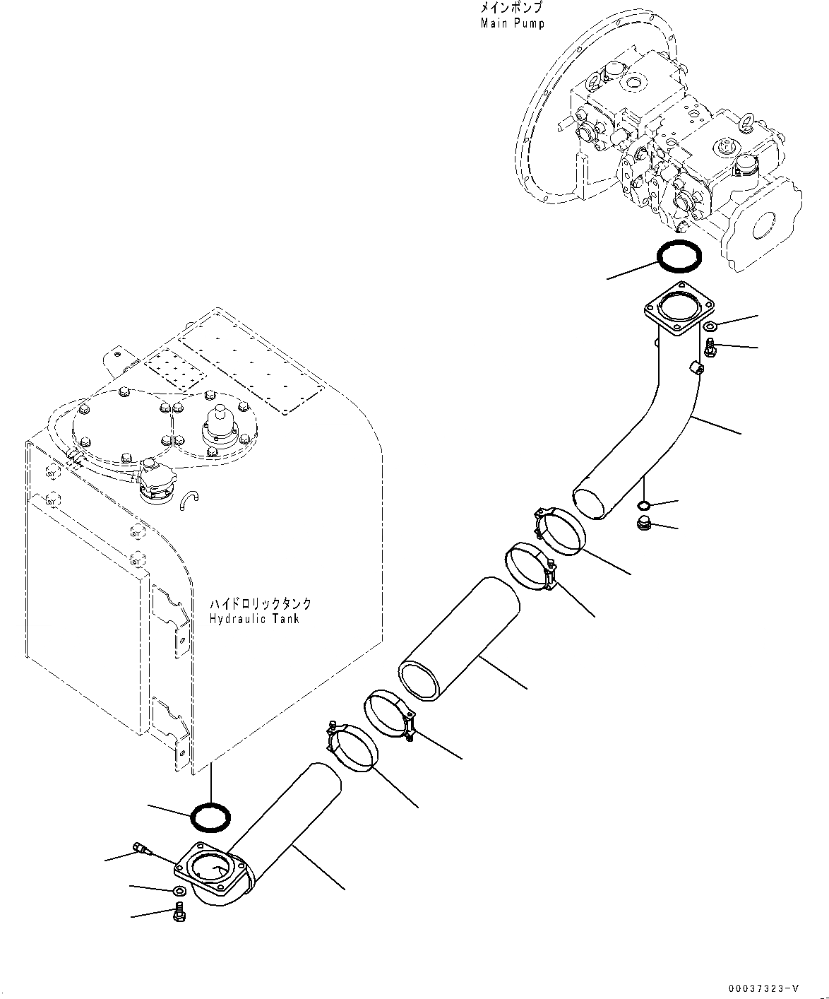Схема запчастей Komatsu PC300-8 - ВСАСЫВ. ТРУБЫ (№-7) ВСАСЫВ. ТРУБЫ