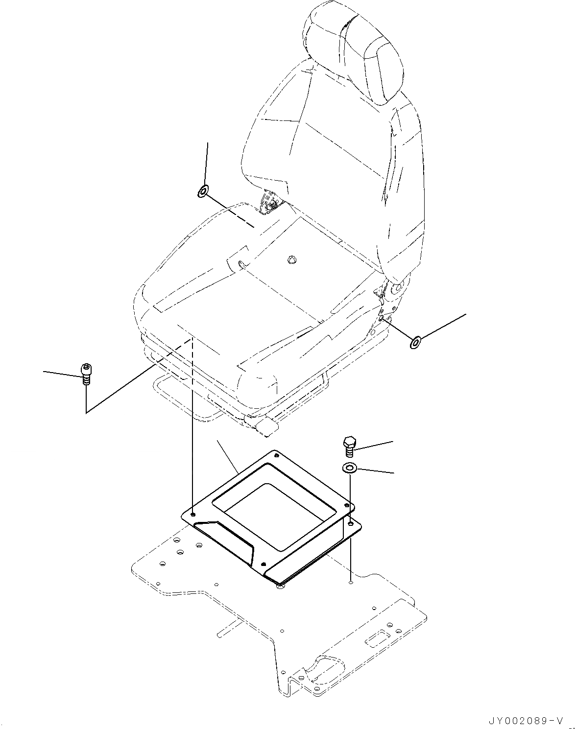 Схема запчастей Komatsu PC300-8 - СИДЕНЬЕ ОПЕРАТОРА, КОРПУС (№-) СИДЕНЬЕ ОПЕРАТОРА, ЖЕСТК., С ОТКИДН. СПИНКОЙ, НАКЛОН.