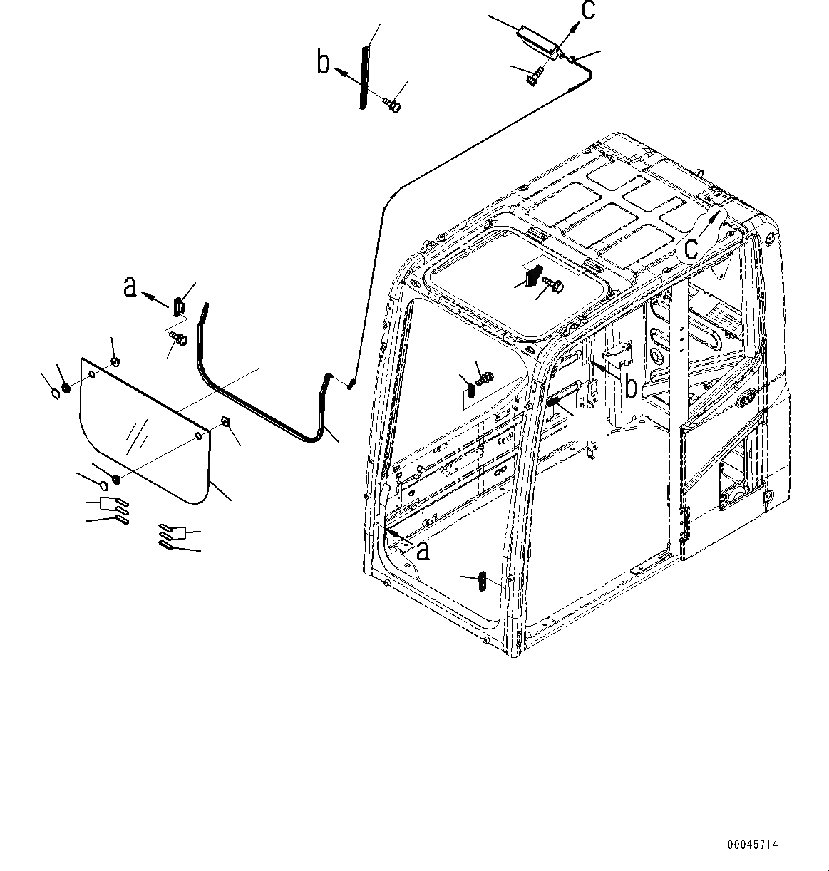 Схема запчастей Komatsu PC300-8 - КАБИНА, ПЕРЕДН. НИЖН. ОКНА (№-) КАБИНА, -ДОПОЛН. АКТУАТОР ТРУБЫ, АККУМУЛЯТОР, С AM-FM РАДИО ДЛЯ АЗИИ