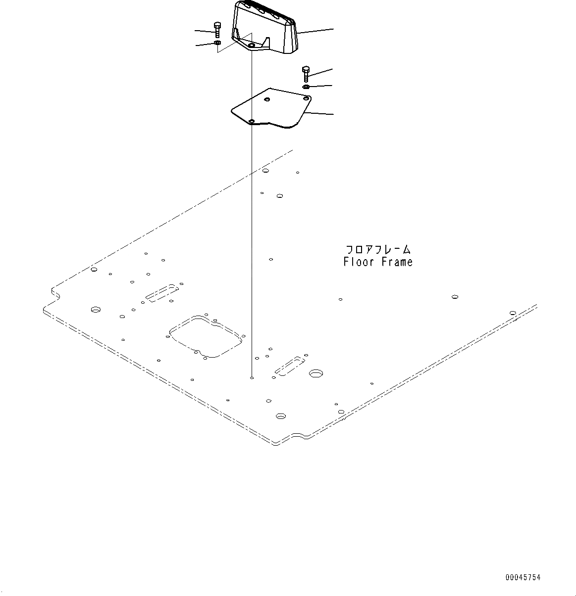 Схема запчастей Komatsu PC300-8 - КАБИНА, ПОЛ, FOOTREST, ЛЕВ. (№-) КАБИНА, ЕС ARRANGEMENT