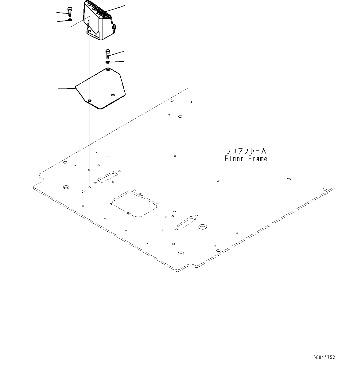 Схема запчастей Komatsu PC300-8 - КАБИНА, ПОЛ, FOOTREST, ПРАВ. (№-) КАБИНА, ЕС ARRANGEMENT