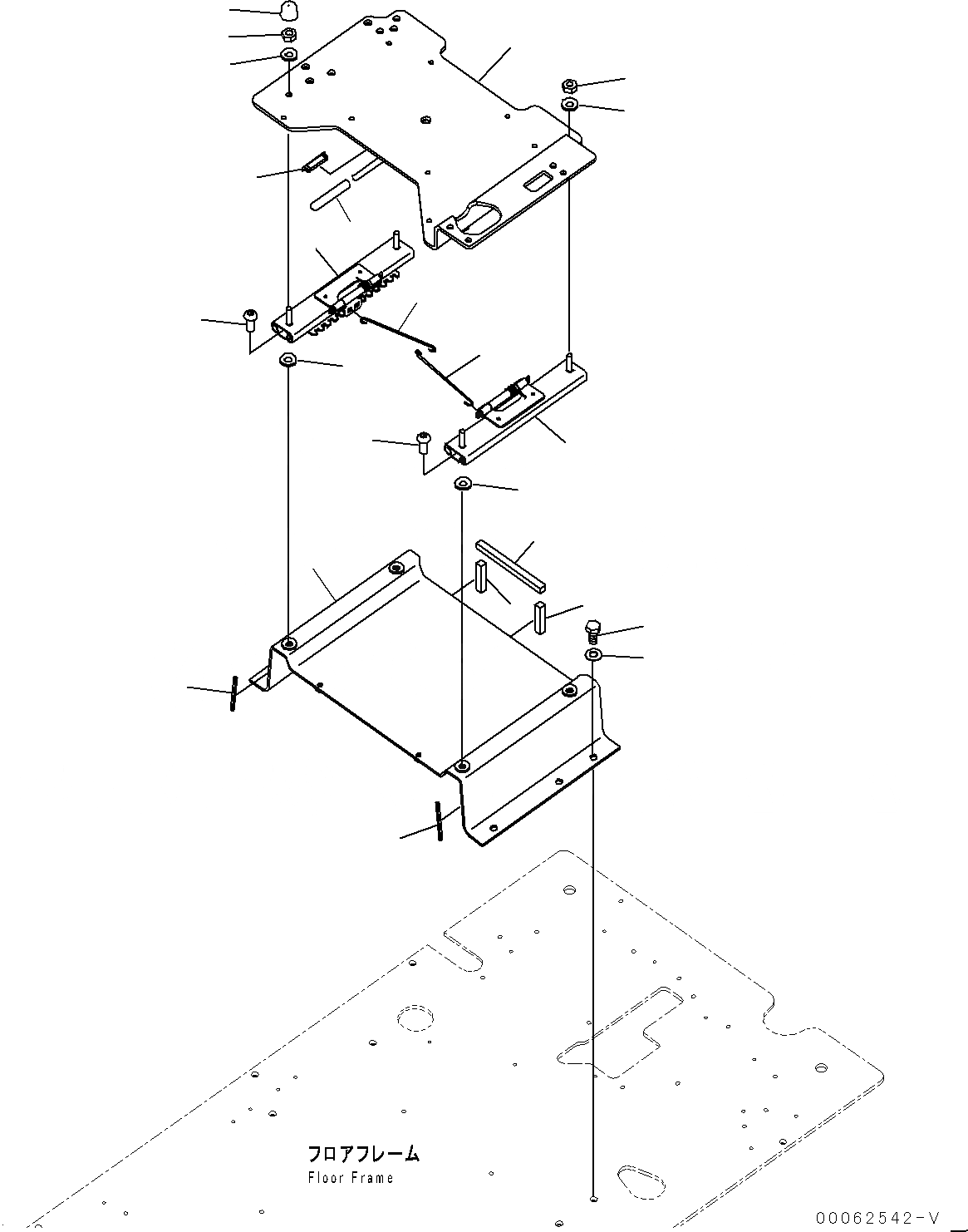 Схема запчастей Komatsu PC300-8 - КАБИНА, ПОЛ, ОСНОВ. (№-7) КАБИНА, ЕС ARRANGEMENT