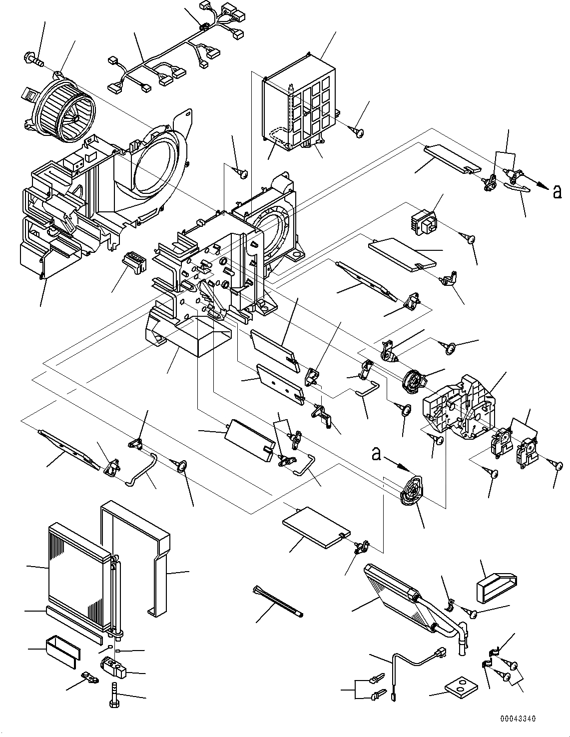 Схема запчастей Komatsu PC300-8 - КАБИНА, БЛОК КОНДИЦИОНЕРА (№-) КАБИНА, С KOMTRAX, GPRS