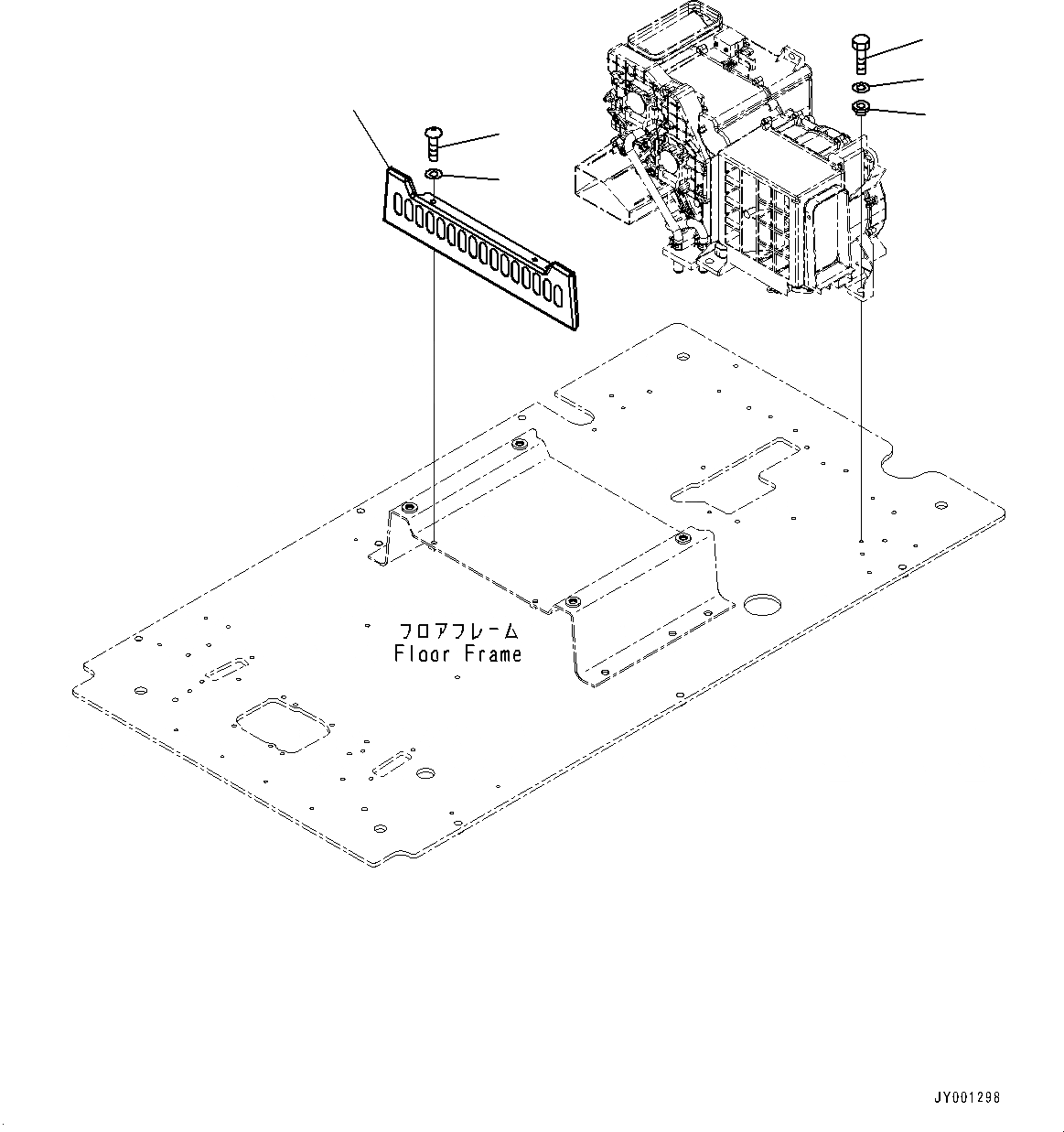 Схема запчастей Komatsu PC300-8 - КАБИНА, ПОЛ, БЛОК КОНДИЦИОНЕРА (№-) КАБИНА, С KOMTRAX, GPRS