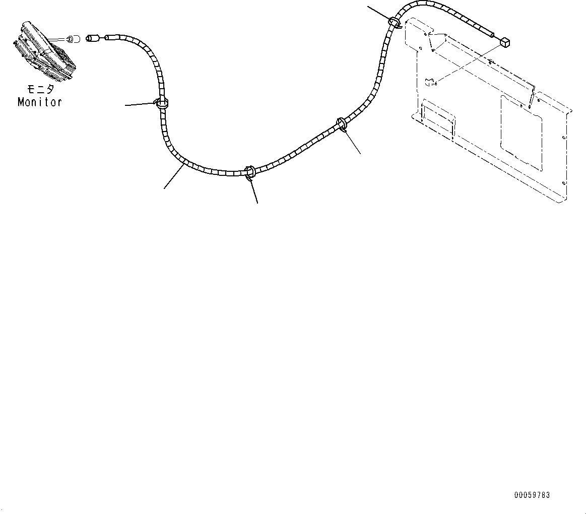 Схема запчастей Komatsu PC300-8 - КАБИНА, ПОЛ, ЗАДН.VIEW CAMERA КАБЕЛЬ (№-) КАБИНА, ЕС ARRANGEMENT