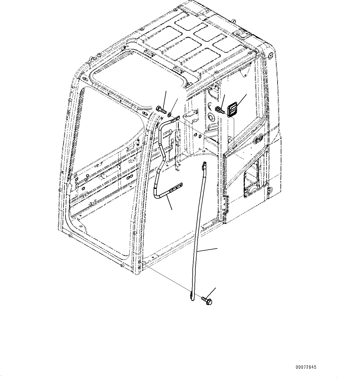 Схема запчастей Komatsu PC300-8 - КАБИНА, PRESSURE КЛАПАН И РУЧКА (№-) КАБИНА, С KOMTRAX, БЕЗ КОНДИЦ. ВОЗДУХА