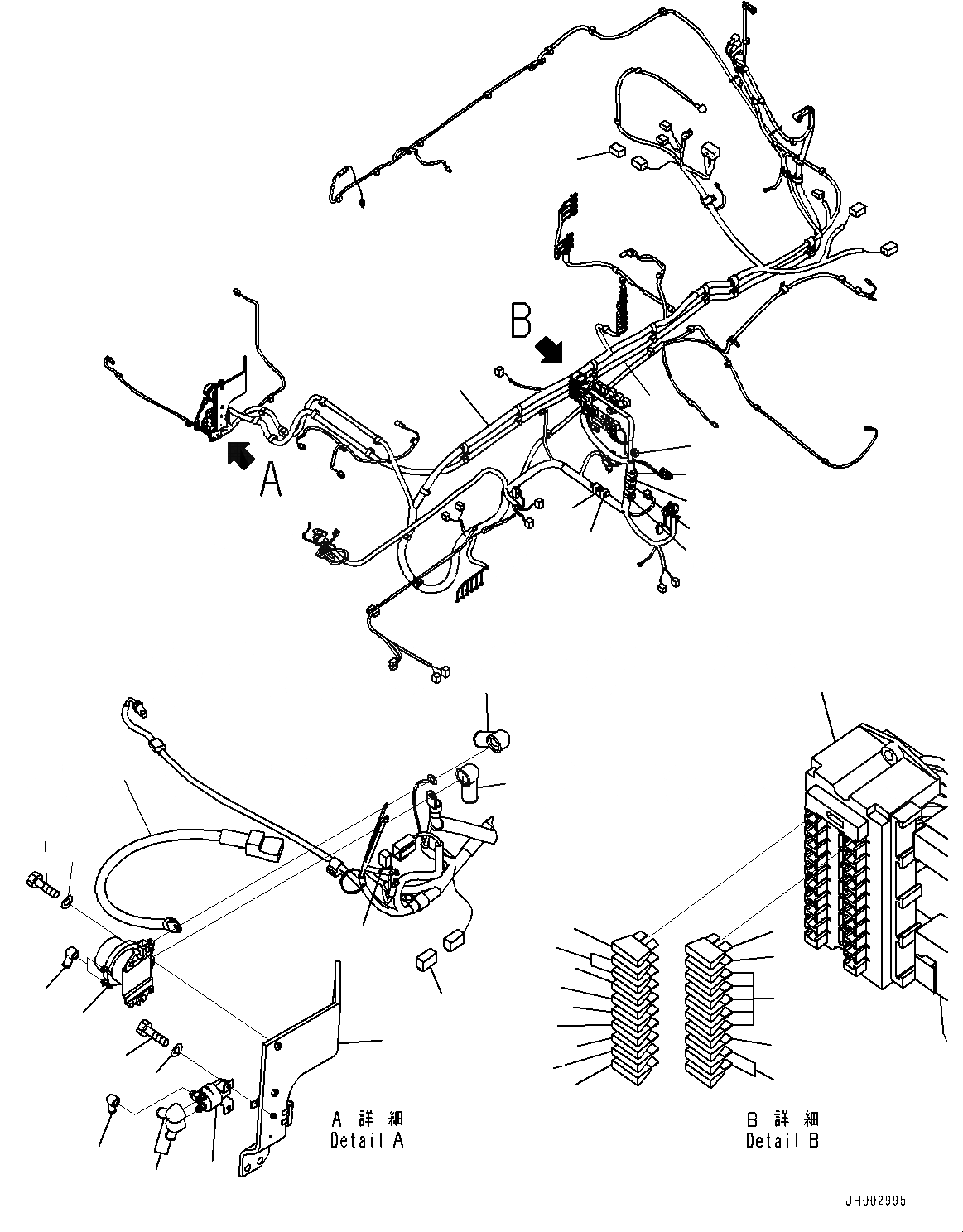 Схема запчастей Komatsu PC300-8 - КАБИНА, ПОЛ, ПРОВОДКА (№-) КАБИНА, ЕС ARRANGEMENT