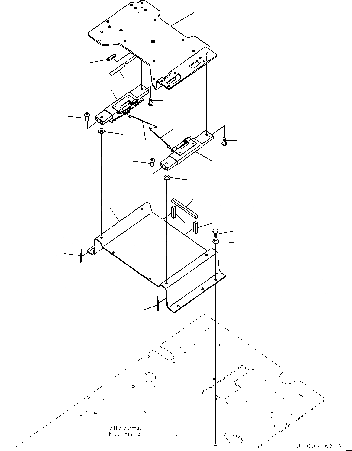 Схема запчастей Komatsu PC300-8 - КАБИНА, ПОЛ, ОСНОВ. (№-) КАБИНА, С KOMTRAX, GPRS