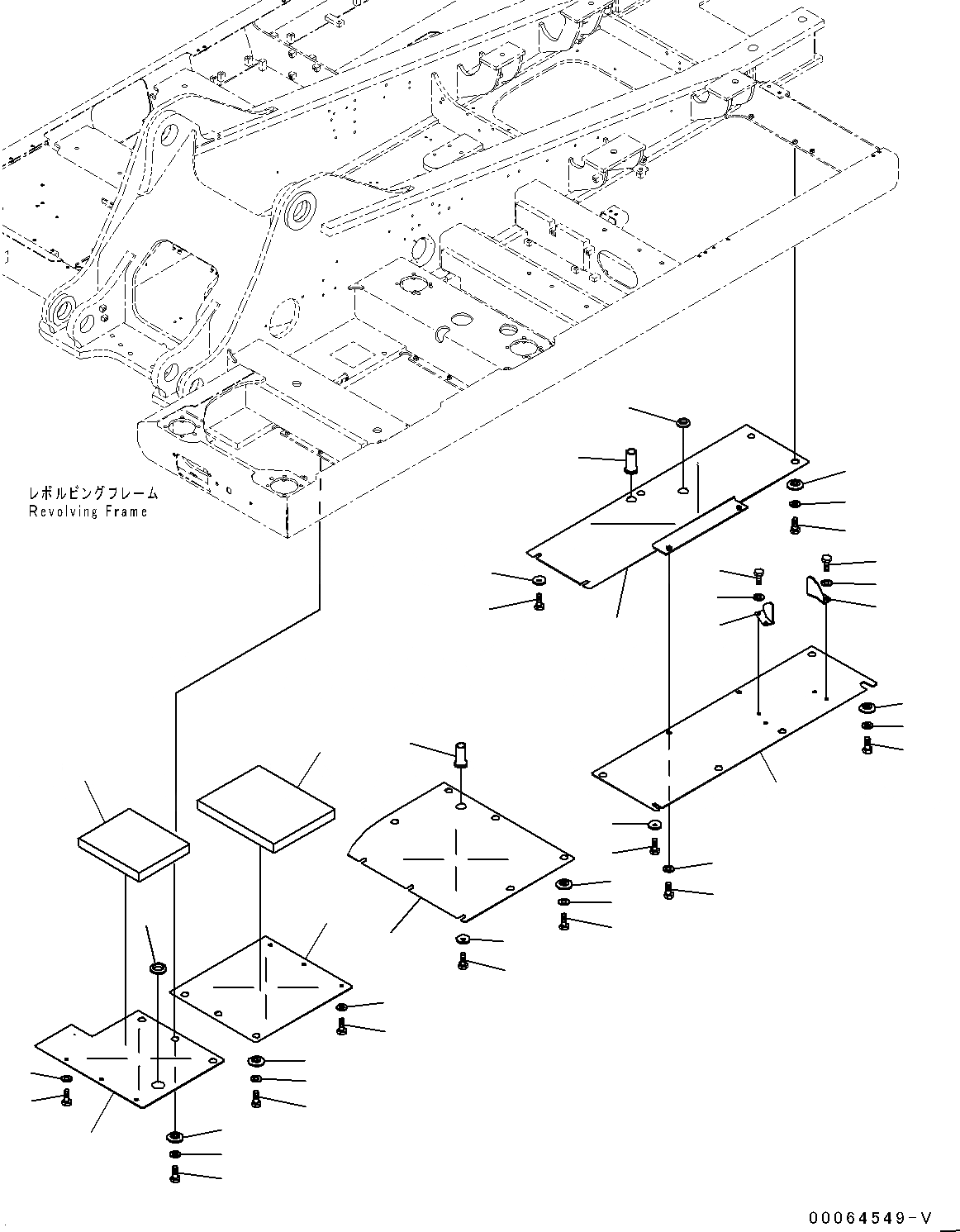 Схема запчастей Komatsu PC300-8 - НИЖН. КРЫШКА, (/) (№-) НИЖН. КРЫШКА, PROVISION ДЛЯ ЗАПРАВОЧН.LING НАСОС