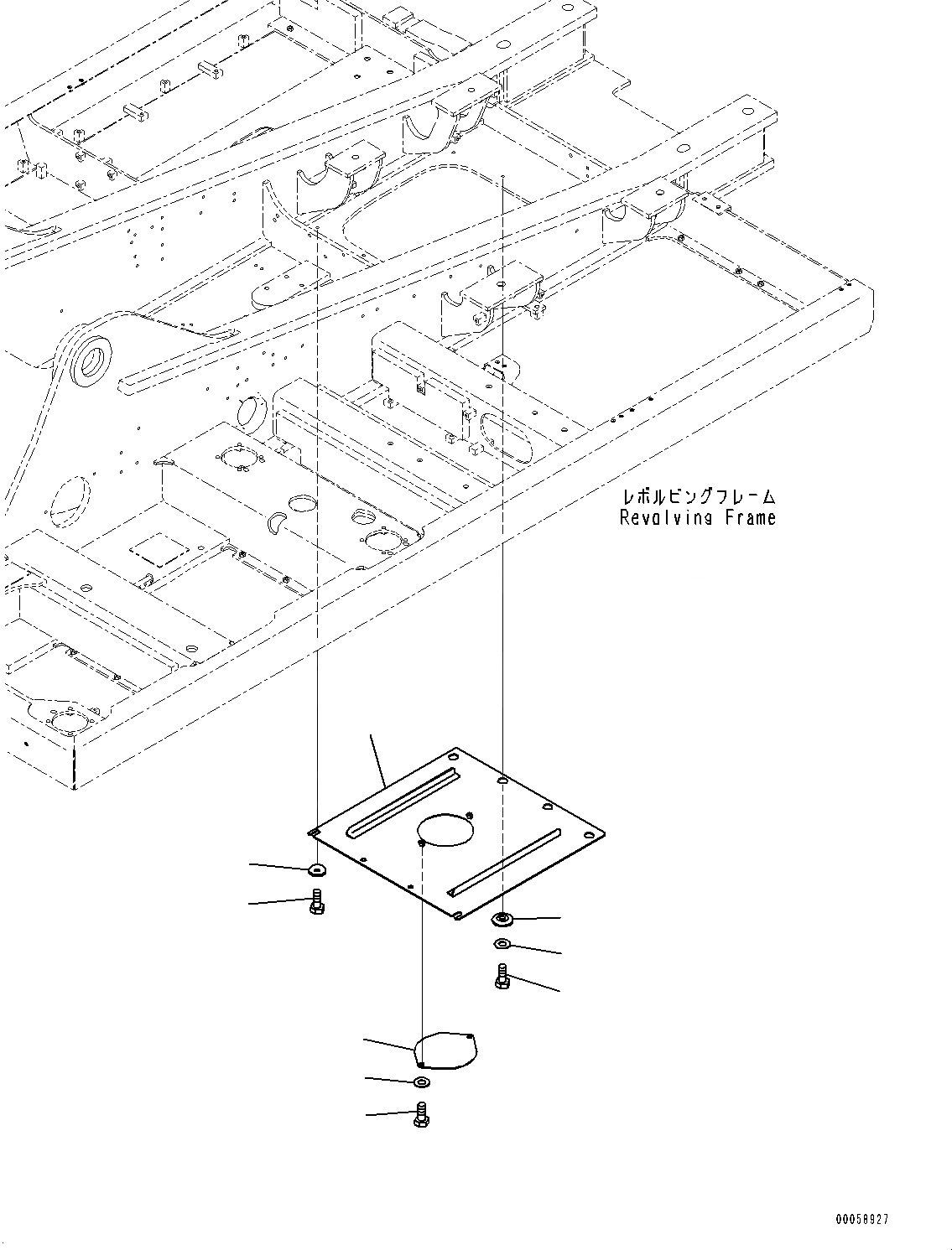 Схема запчастей Komatsu PC300-8 - НИЖН. КРЫШКА, (/) (№-) НИЖН. КРЫШКА