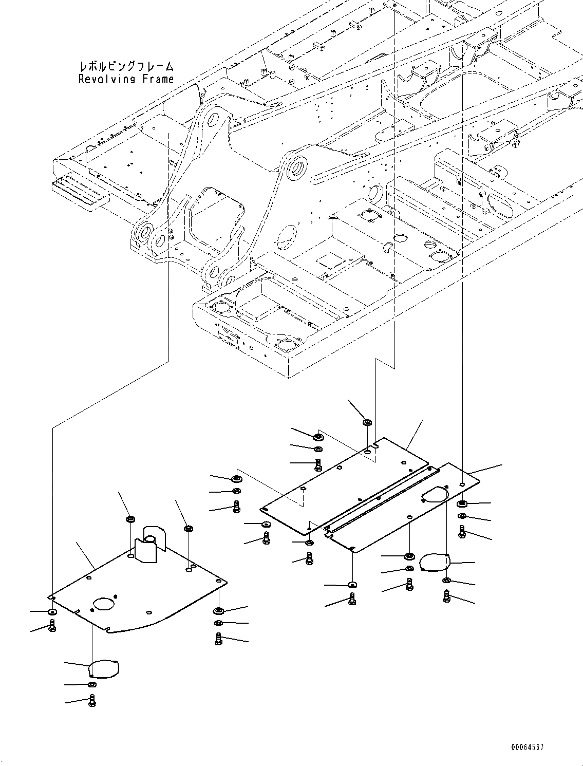 Схема запчастей Komatsu PC300-8 - НИЖН. КРЫШКА, (/) (№-) НИЖН. КРЫШКА, УСИЛ. ТИП, PROVISION ДЛЯ ЗАПРАВОЧН.LING НАСОС