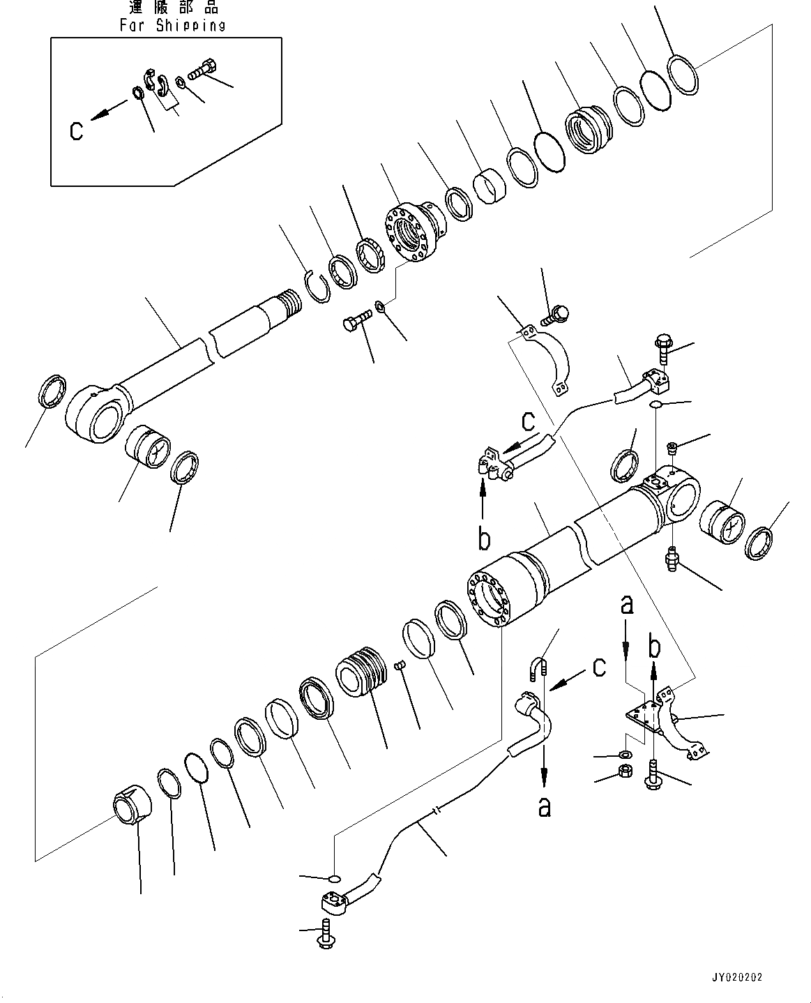 Схема запчастей Komatsu PC300-8 - ЦИЛИНДР СТРЕЛЫ, ПРАВ. (№-8) ЦИЛИНДР СТРЕЛЫ, ЧАС. СИСТ. СМАЗКИ ТИП