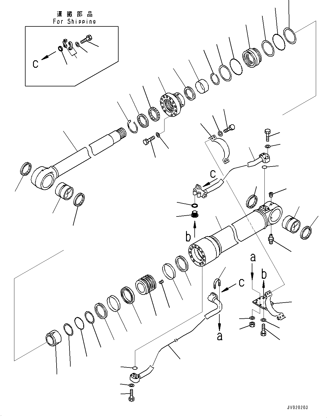 Схема запчастей Komatsu PC300-8 - ЦИЛИНДР СТРЕЛЫ, ПРАВ. (№9-) ЦИЛИНДР СТРЕЛЫ, ЧАС. СИСТ. СМАЗКИ ТИП