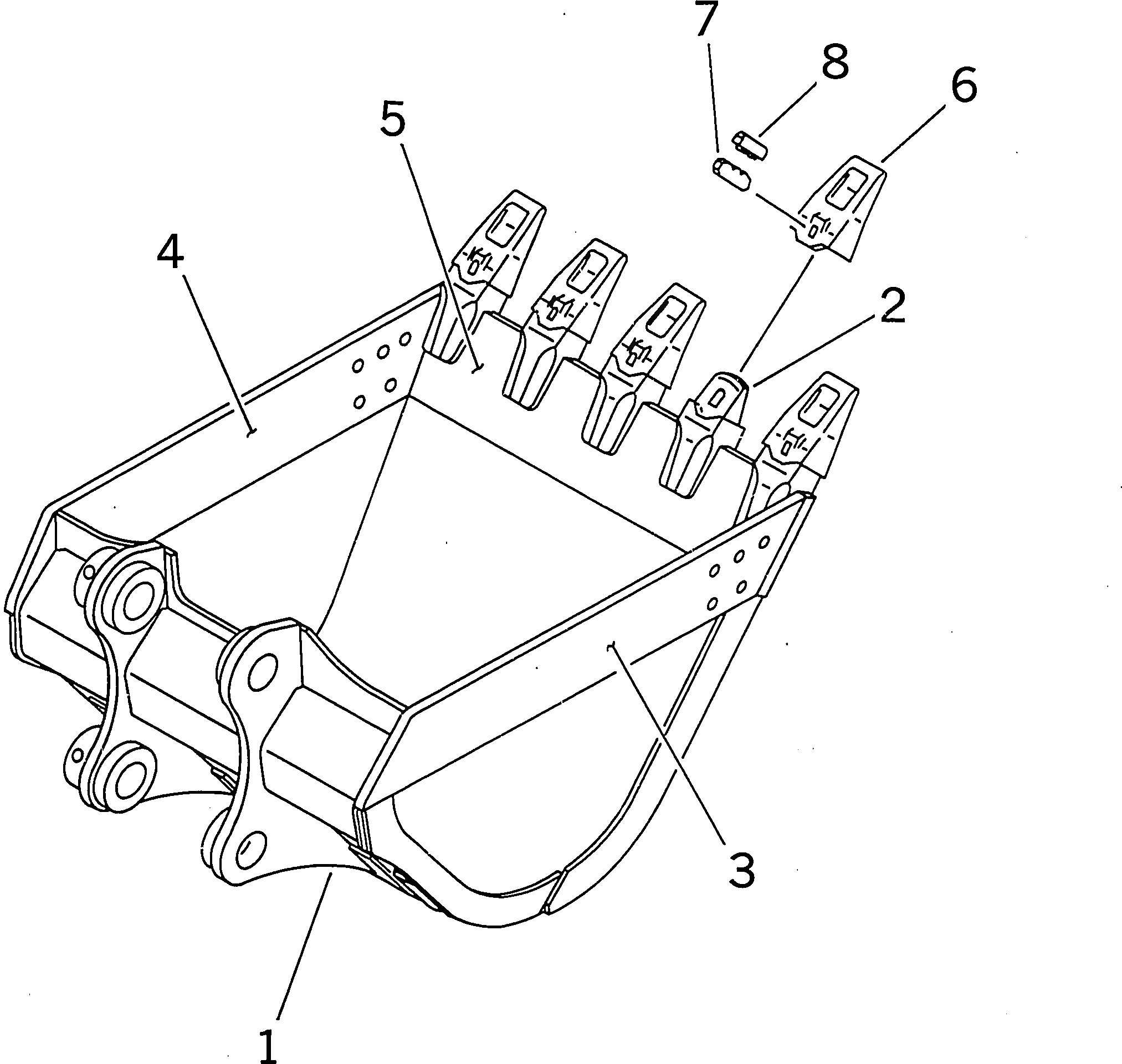 Схема запчастей Komatsu PC300-8 - ЭКСКАВАТ. КОВШ, (/) (№-) ЭКСКАВАТ. КОВШ, .M, MM ШИР., ВЕРТИКАЛЬН. ПАЛЕЦ, С БОКОРЕЗЫ