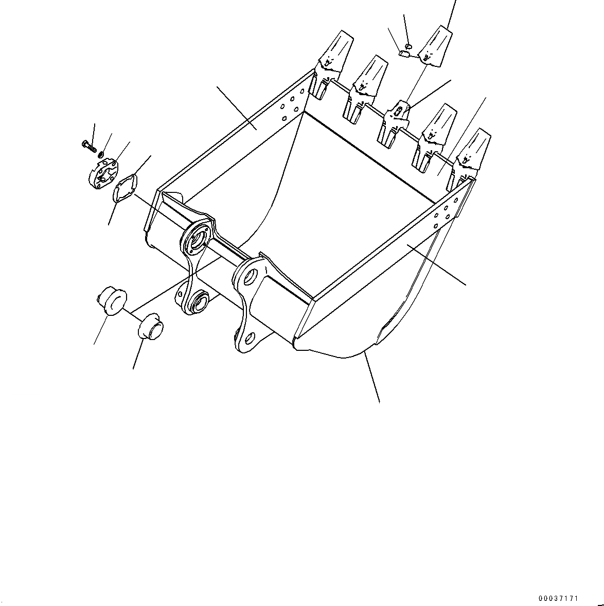 Схема запчастей Komatsu PC300-8 - ЭКСКАВАТ. КОВШ, (/) (№-) ЭКСКАВАТ. КОВШ, .M, MM ШИР., ВЕРТИКАЛЬН. ПАЛЕЦ, THRUST ADJUSTMENT, С ПОДЪЕМ КРЮК