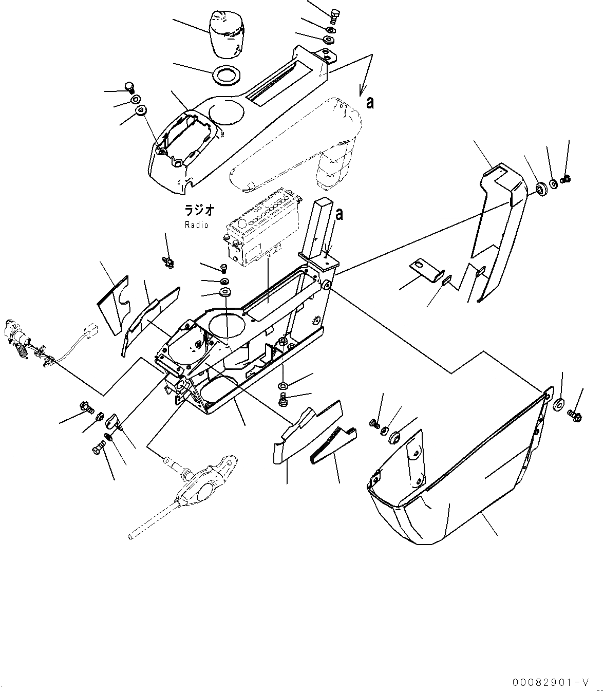 Схема запчастей Komatsu PC300LC-8 - КАБИНА, ПОЛ, КОНСОЛЬ, ЛЕВ. (№-) КАБИНА, ЕС ARRANGEMENT, С KOMTRAX