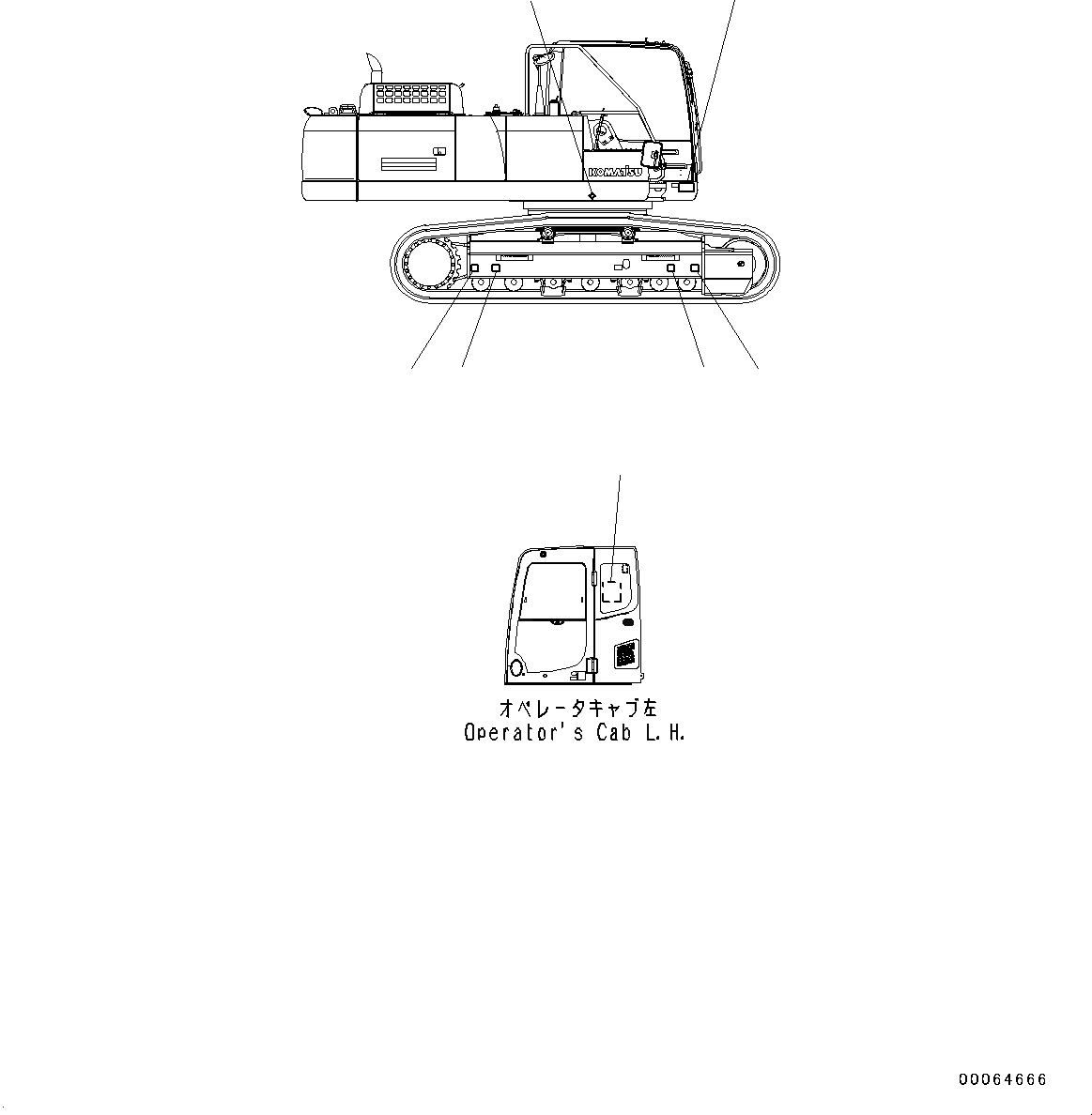 Схема запчастей Komatsu PC300LC-8 - BALANCING POSITION И LIFT POINT MARK, (№-9) BALANCING POSITION И LIFT POINT MARK, АНГЛ.