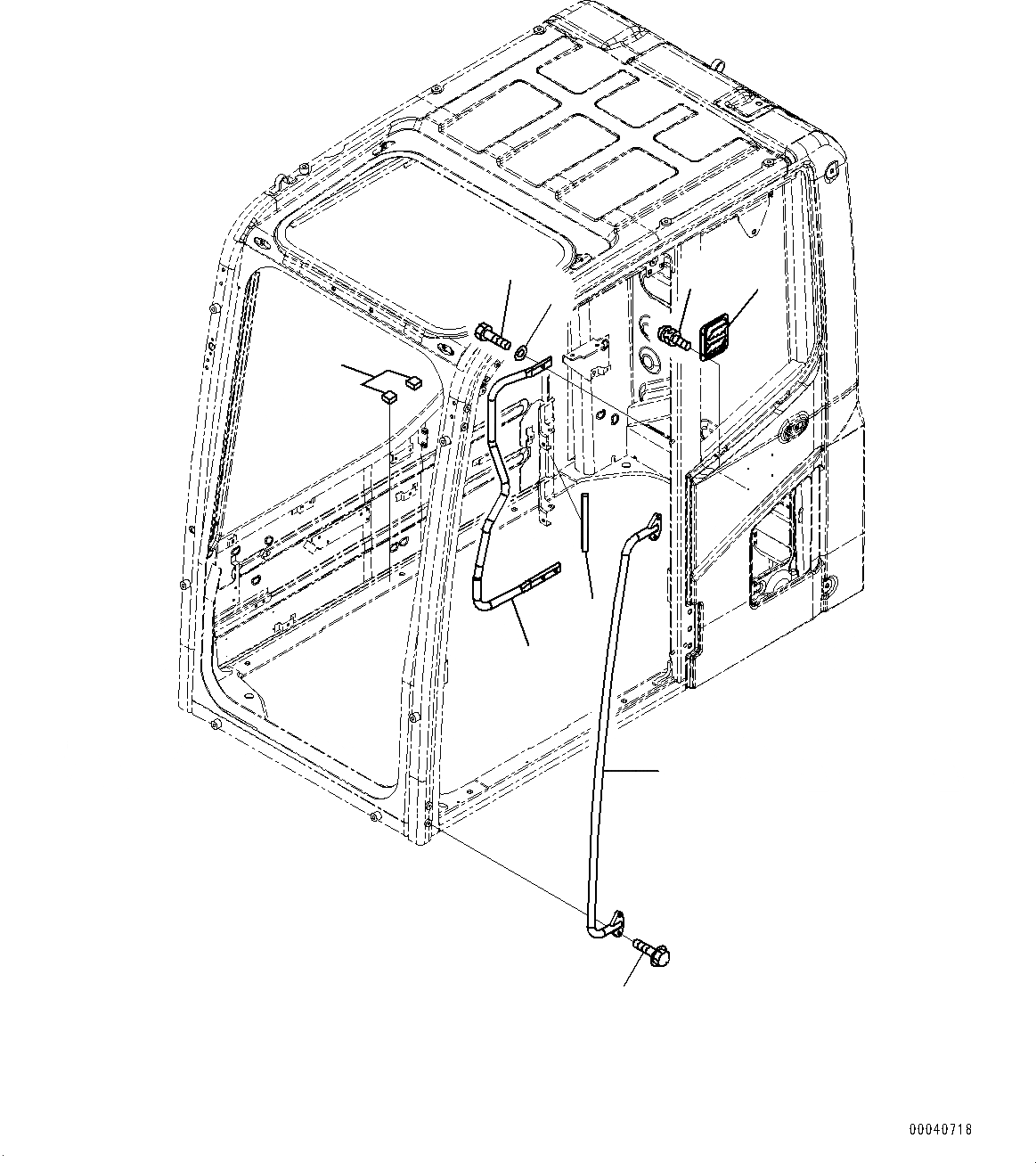 Схема запчастей Komatsu PC350LC-8 - КАБИНА, PRESSURE КЛАПАН И РУЧКА (№-) КАБИНА, ДЛЯ СТРАН ЕС