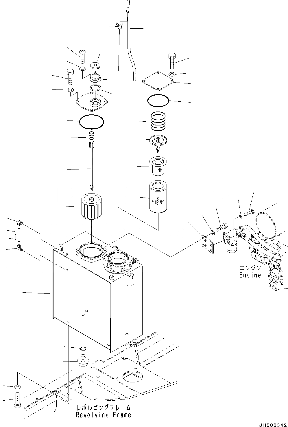 Схема запчастей Komatsu PC130-8 - ГИДР. БАК. (№8-) ГИДР. БАК.
