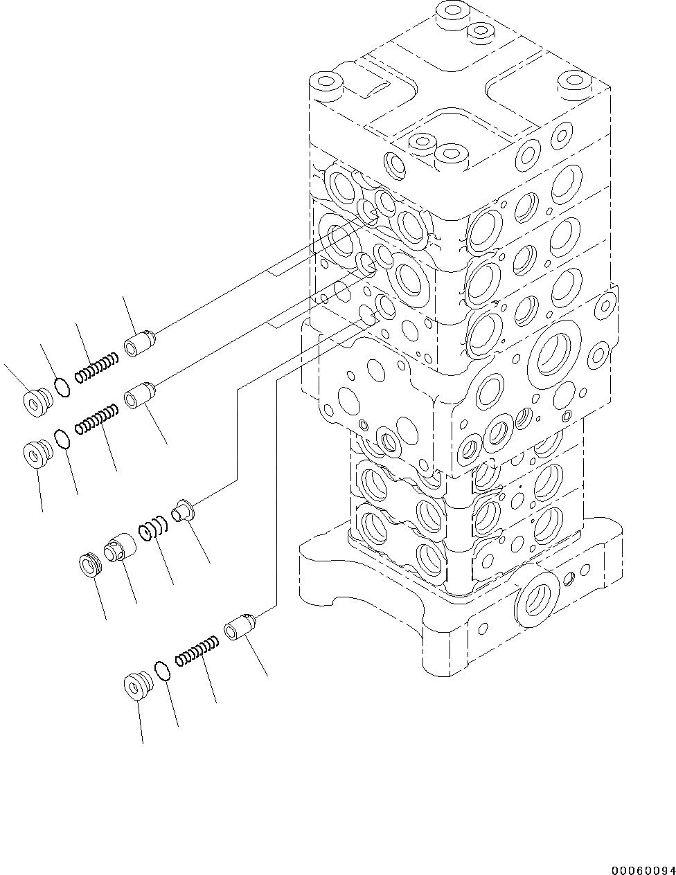 Схема запчастей Komatsu PC130-8 - УПРАВЛЯЮЩ. КЛАПАН, -КЛАПАН (/) (№8-) УПРАВЛЯЮЩ. КЛАПАН, БЕЗ -ДОПОЛН. АКТУАТОР ТРУБЫ