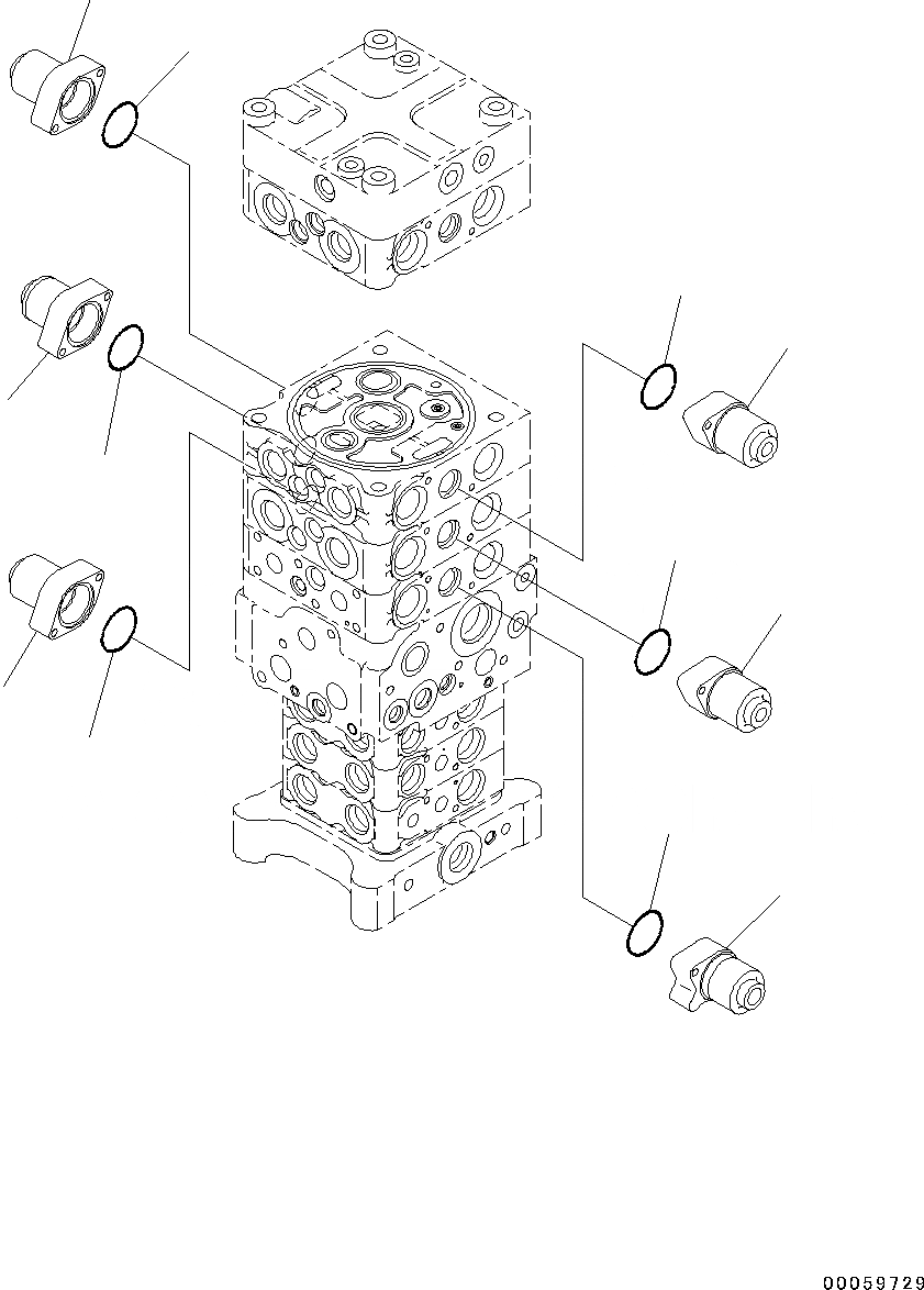 Схема запчастей Komatsu PC130-8 - УПРАВЛЯЮЩ. КЛАПАН, 7-КЛАПАН (/7) (№8-8) УПРАВЛЯЮЩ. КЛАПАН, -АКТУАТОР, ДЛЯ KAL