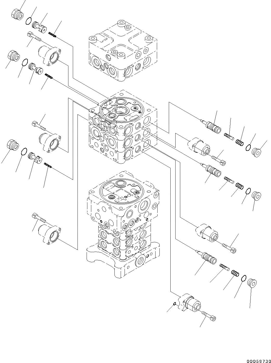 Схема запчастей Komatsu PC130-8 - УПРАВЛЯЮЩ. КЛАПАН, 7-КЛАПАН (/7) (№8-) УПРАВЛЯЮЩ. КЛАПАН, -АКТУАТОР