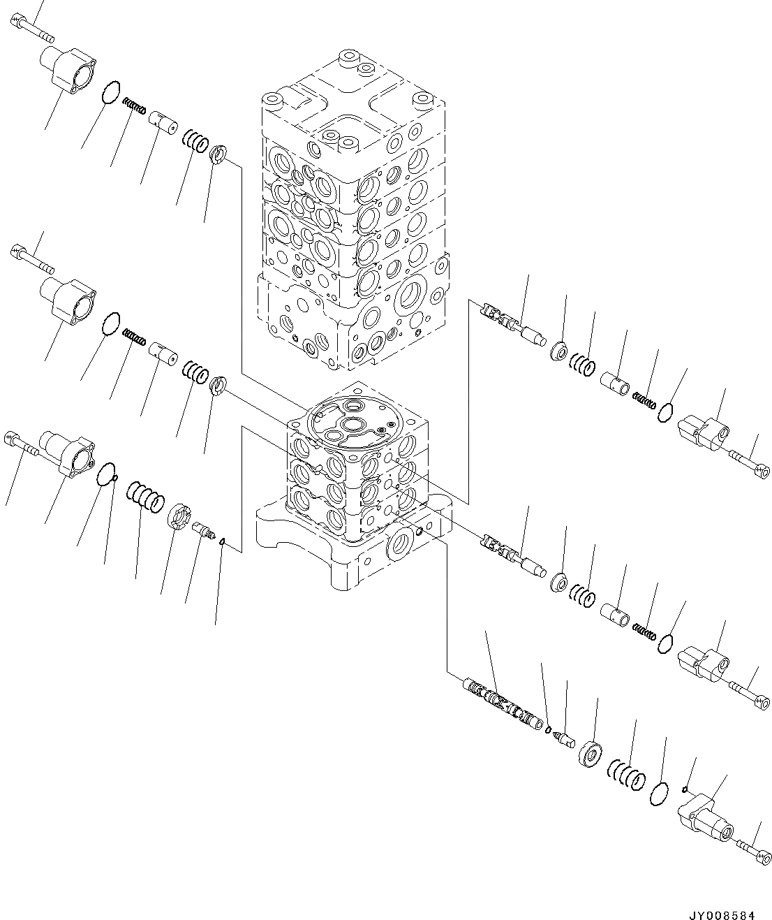 Схема запчастей Komatsu PC130-8 - УПРАВЛЯЮЩ. КЛАПАН, 7-КЛАПАН (/7) (№8-) УПРАВЛЯЮЩ. КЛАПАН, -АКТУАТОР