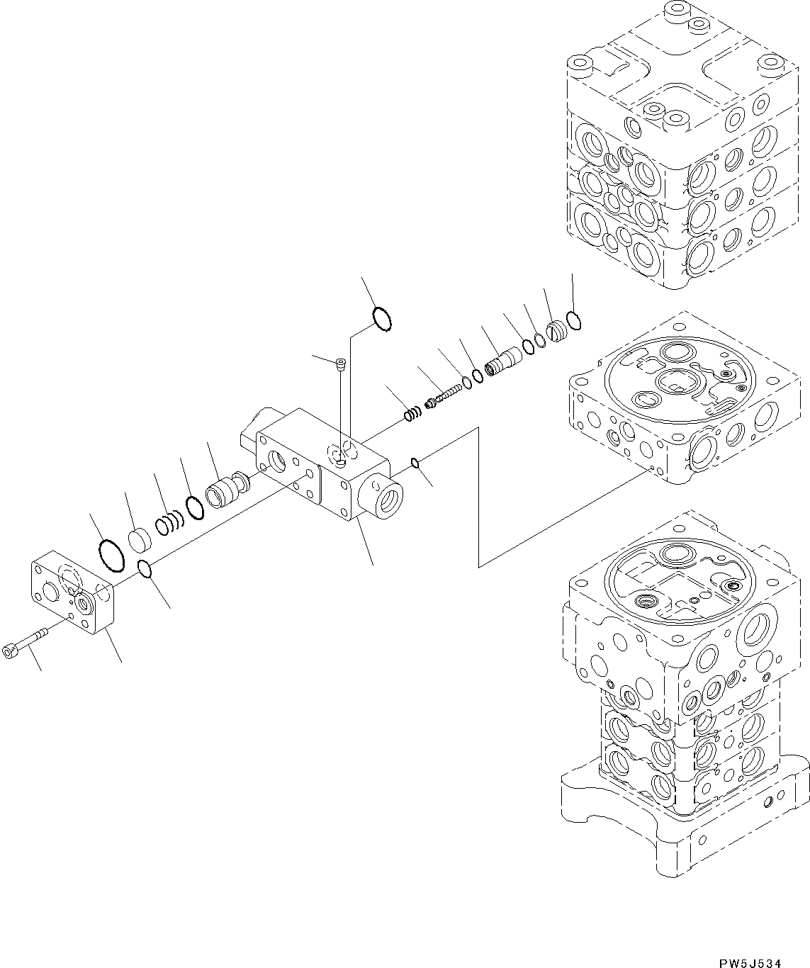 Схема запчастей Komatsu PC130-8 - УПРАВЛЯЮЩ. КЛАПАН, 7-КЛАПАН (8/7) (№8-) УПРАВЛЯЮЩ. КЛАПАН, -АКТУАТОР