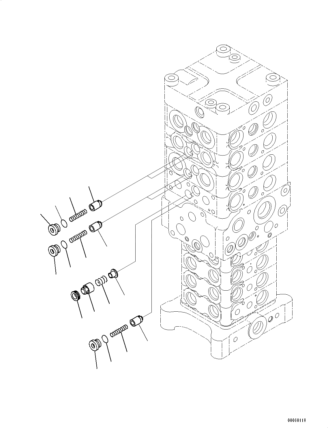 Схема запчастей Komatsu PC130-8 - УПРАВЛЯЮЩ. КЛАПАН, 8-КЛАПАН (/7) (№8-) УПРАВЛЯЮЩ. КЛАПАН, ОТВАЛ СПЕЦ-ЯIFICATION, -АКТУАТОР