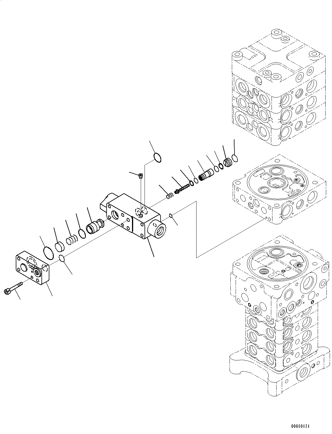 Схема запчастей Komatsu PC130-8 - УПРАВЛЯЮЩ. КЛАПАН, 8-КЛАПАН (8/7) (№8-) УПРАВЛЯЮЩ. КЛАПАН, ОТВАЛ СПЕЦ-ЯIFICATION, -АКТУАТОР