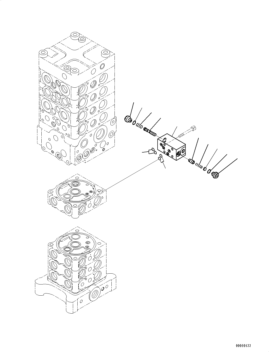 Схема запчастей Komatsu PC130-8 - УПРАВЛЯЮЩ. КЛАПАН, 8-КЛАПАН (/7) (№8-) УПРАВЛЯЮЩ. КЛАПАН, ОТВАЛ СПЕЦ-ЯIFICATION, -АКТУАТОР