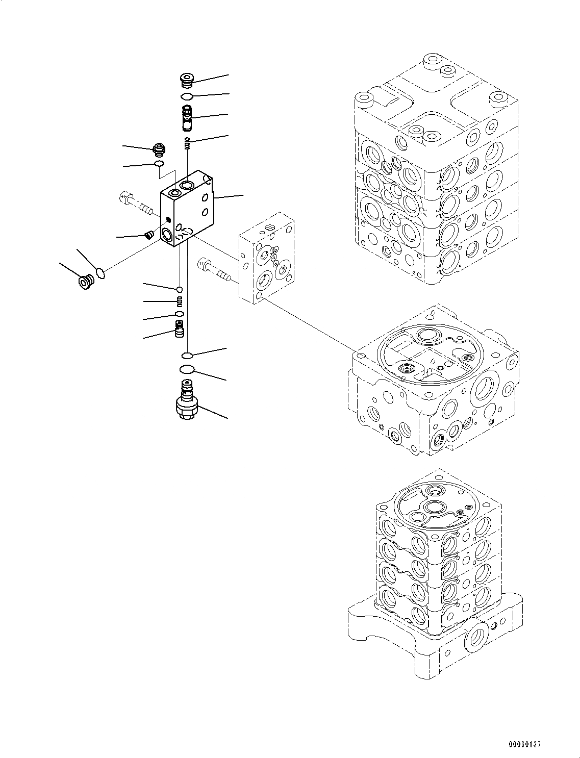 Схема запчастей Komatsu PC130-8 - УПРАВЛЯЮЩ. КЛАПАН, 8-КЛАПАН (/7) (№8-) УПРАВЛЯЮЩ. КЛАПАН, ОТВАЛ СПЕЦ-ЯIFICATION, -АКТУАТОР