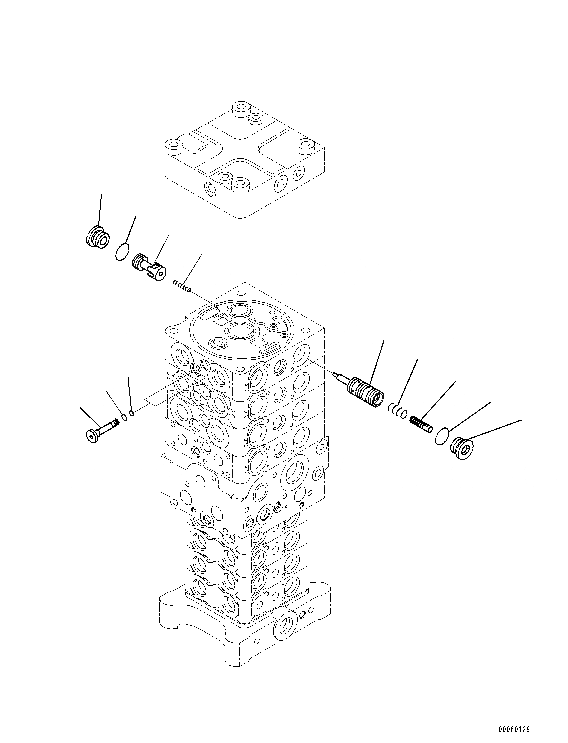 Схема запчастей Komatsu PC130-8 - УПРАВЛЯЮЩ. КЛАПАН, 8-КЛАПАН (/7) (№8-) УПРАВЛЯЮЩ. КЛАПАН, ОТВАЛ СПЕЦ-ЯIFICATION, -АКТУАТОР