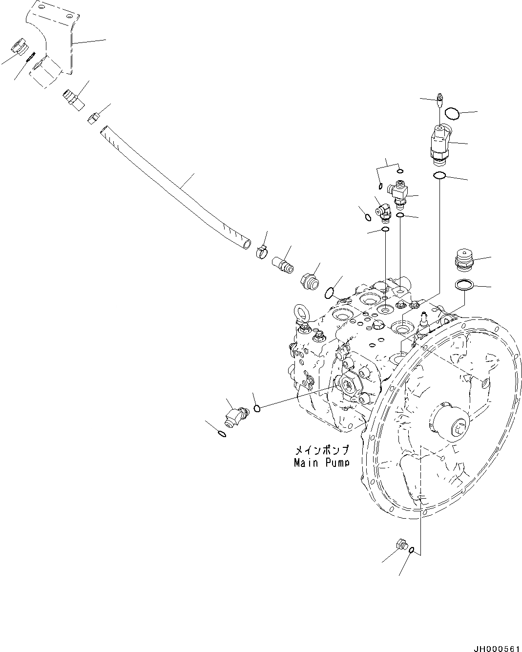 Схема запчастей Komatsu PC130-8 - ПОРШЕНЬ НАСОС, ПАТРУБОК (№89-) ПОРШЕНЬ НАСОС, С -ДОПОЛН. АКТУАТОР ТРУБЫ ИЛИ -ДОПОЛН. АКТУАТОР ТРУБЫ