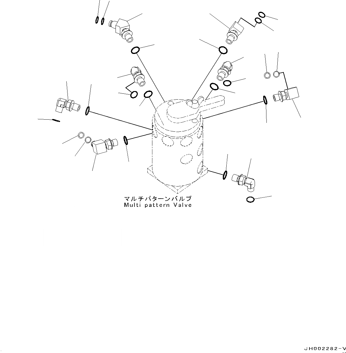 Схема запчастей Komatsu PC130-8 - MULTI УПРАВЛ-Е PATTERN БЛОК, СОЕДИНИТЕЛЬН. ЧАСТИ (№8-) MULTI УПРАВЛ-Е PATTERN БЛОК, ЭКСКАВАТ.