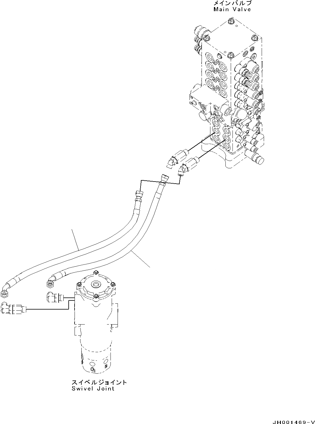 Схема запчастей Komatsu PC130-8 - ОТВАЛ ТРУБЫ (№8-) ОТВАЛ ТРУБЫ