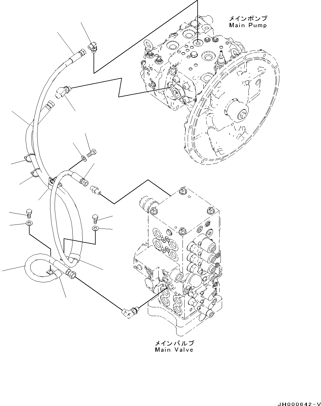 Схема запчастей Komatsu PC130-8 - LS ТРУБЫ (№8-) LS ТРУБЫ