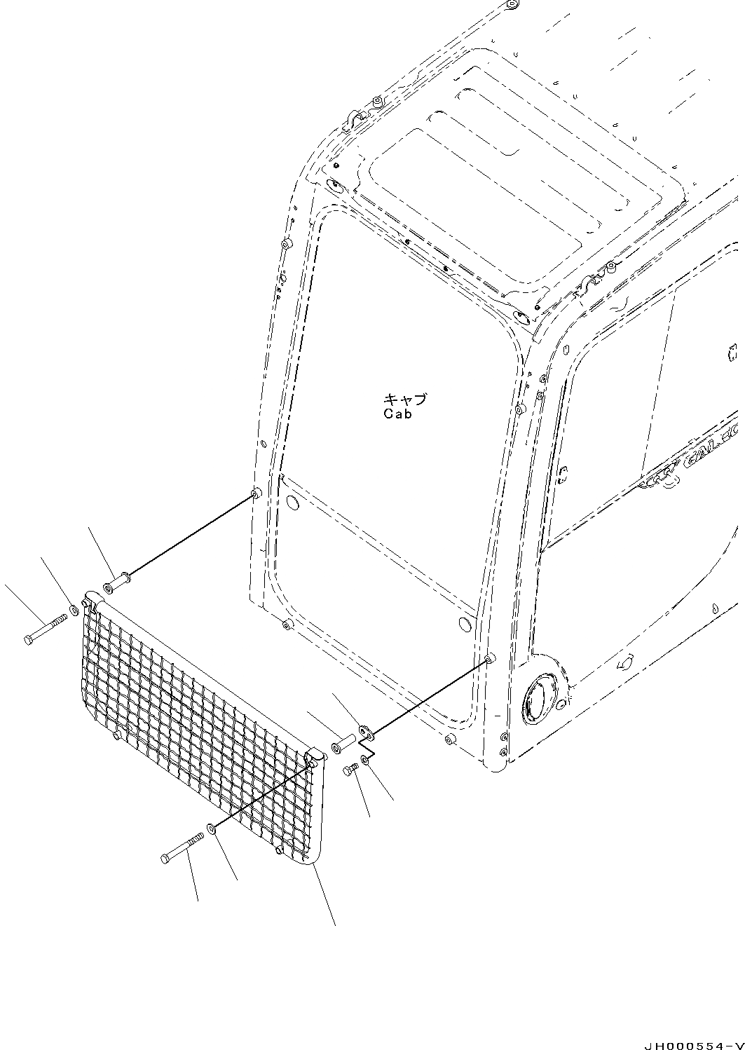 Схема запчастей Komatsu PC130-8 - ФРОНТАЛЬНАЯ ЗАЩИТА (№8-) ФРОНТАЛЬНАЯ ЗАЩИТА, HALF