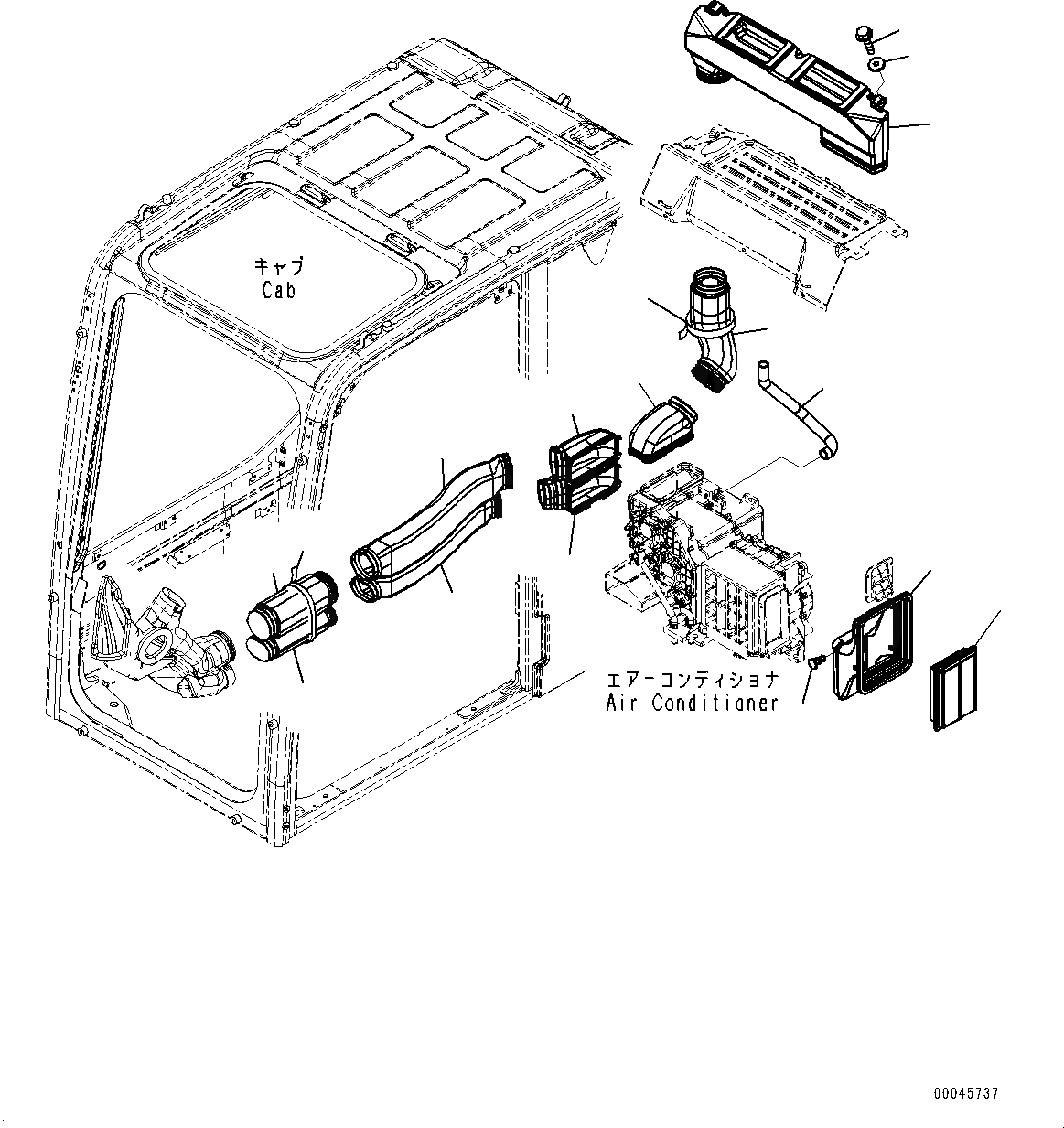 Схема запчастей Komatsu PC130-8 - КАБИНА, КАБИНА IN ЧАСТИ, ВОЗДУХОВОД, С КОНДИЦИОНЕРОМ (№8-) КАБИНА, КАБИНА ROPS, ЗАЩИТА ОТ ВАНДАЛИЗМА, С AMBER COLOR WARNING МИГАЛКА, AM-FM РАДИО, ASIA И OCEANIA, VOLT POWER ПОДАЮЩ.