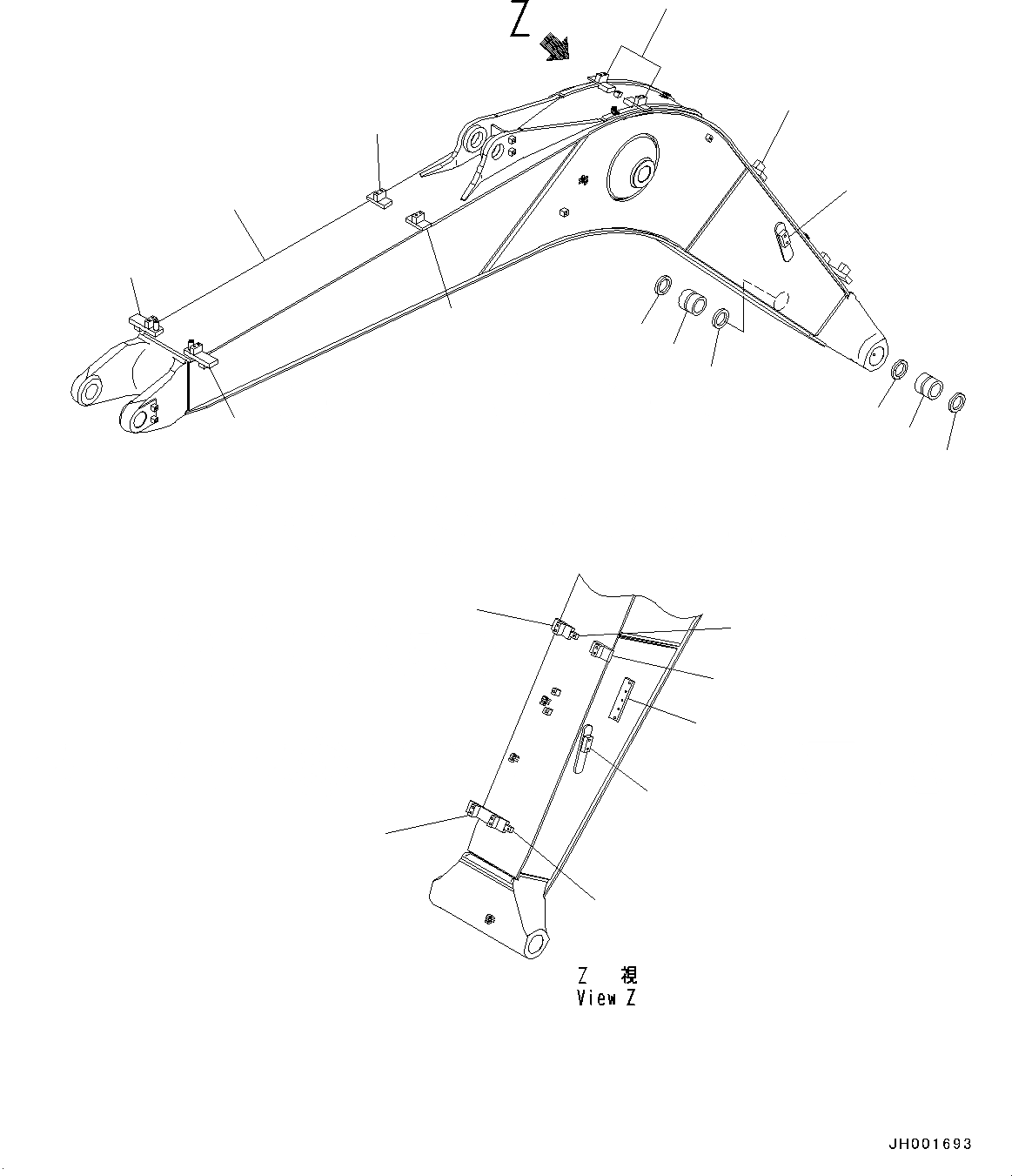 Схема запчастей Komatsu PC130-8 - СТРЕЛА, .M (№8-) СТРЕЛА, -АКТУАТОР