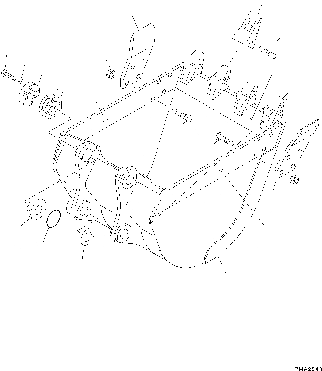 Схема запчастей Komatsu PC130-8 - КОВШ (№879-) КОВШ, .M, 87MM ШИР., ГОРИЗОНТАЛЬН. ПАЛЕЦ