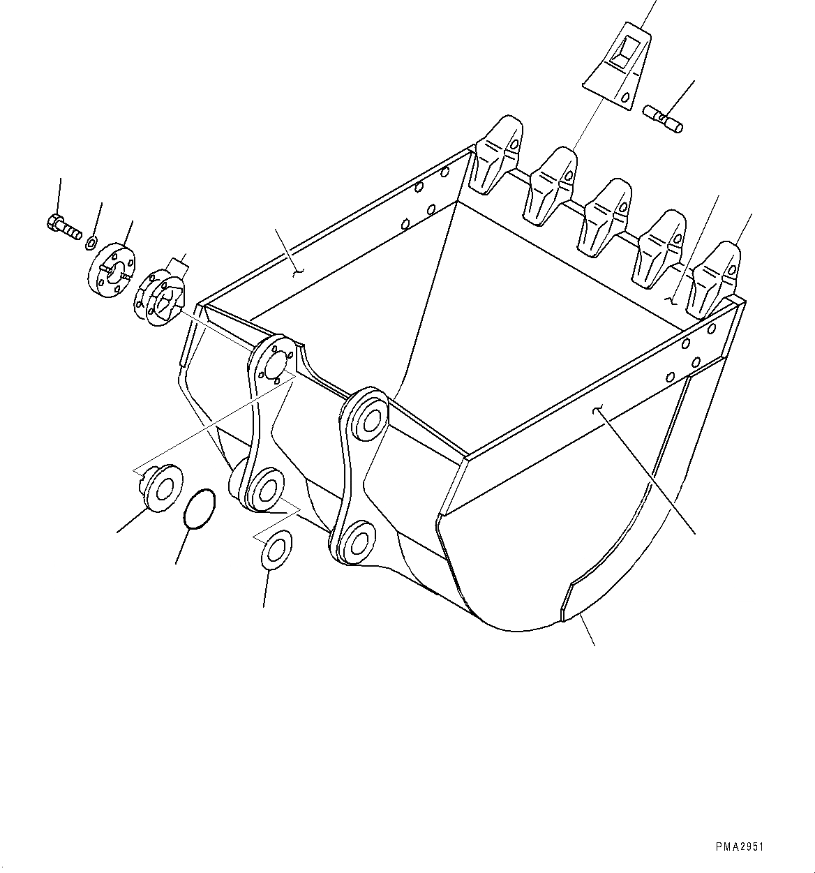 Схема запчастей Komatsu PC130-8 - ЭКСКАВАТ. КОВШ (№8-878) ЭКСКАВАТ. КОВШ, .M, 999MM ШИР., ГОРИЗОНТАЛЬН. ПАЛЕЦ