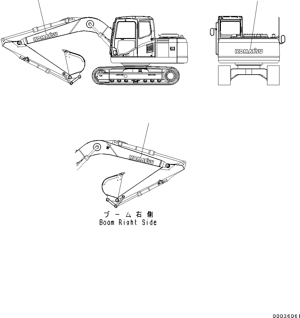 Схема запчастей Komatsu PC130-8 - ЛОГОТИП KOMATSU(№8-) KOMATSU ЛОГОТИП, СТРЕЛА И ПРОТИВОВЕС